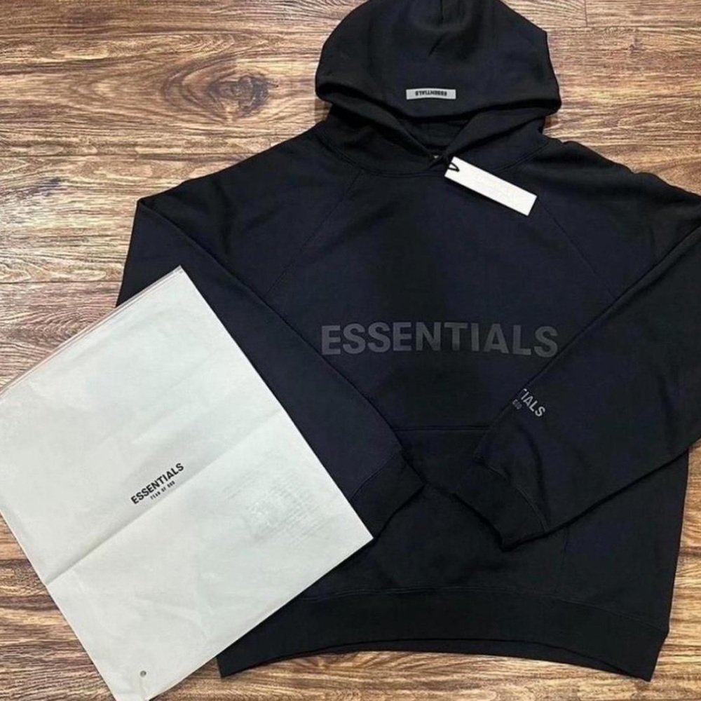 Essentials Black Hoodie for Men